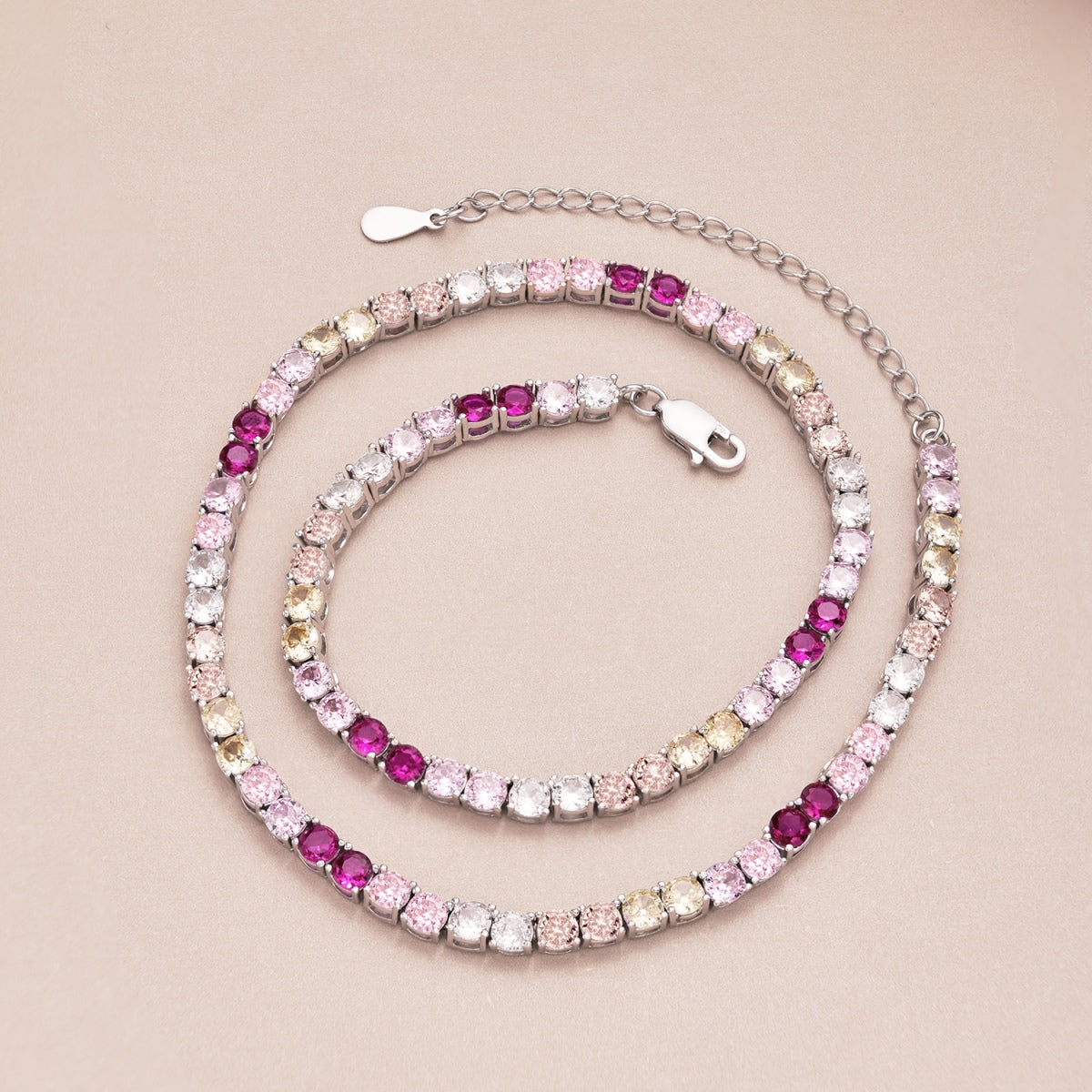 [LuckyStar]Delicate Colorful Tennis Necklace