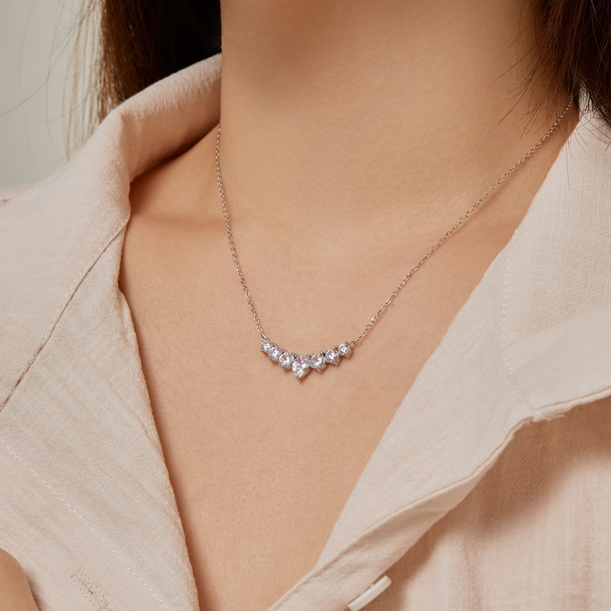 [LuckyStar]Dainty Colorful Heart Necklace