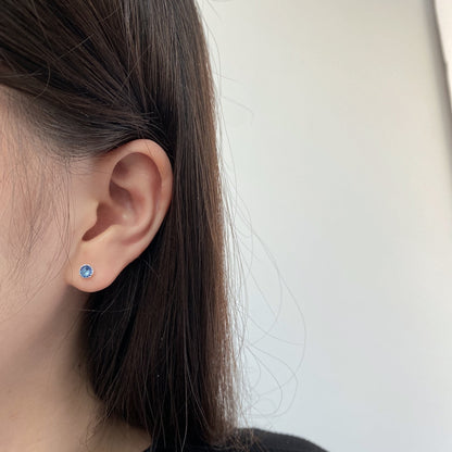 [LuckyStar]Sparkling Colorful Round Shape Earrings