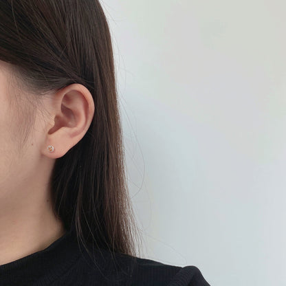 [LuckyStar]Sparkling Colorful Round Shape Earrings