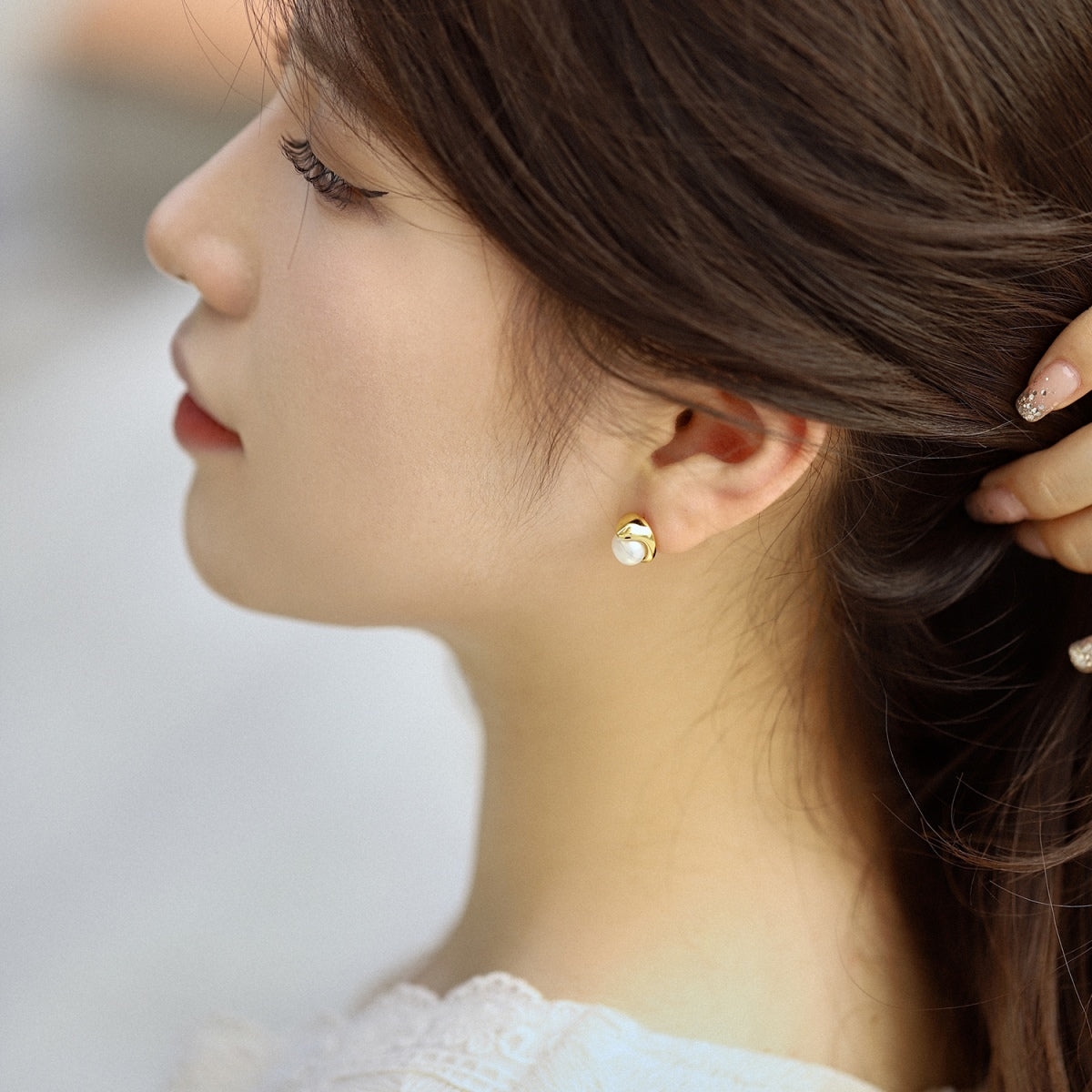 [LuckyStar]Dainty Bread Pearl Earrings