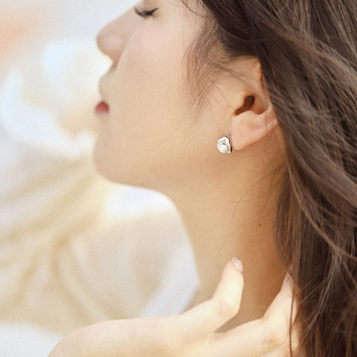 [LuckyStar]Dainty Bread Pearl Earrings