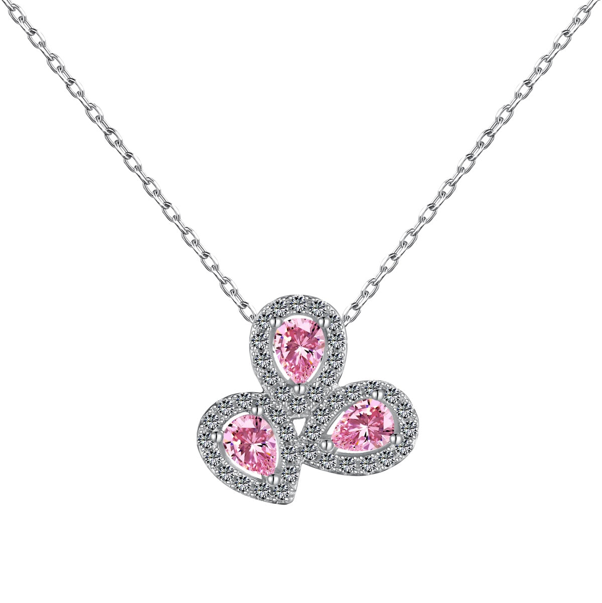 [LuckyStar]Elegant Flower Shape Pear Cut Necklace