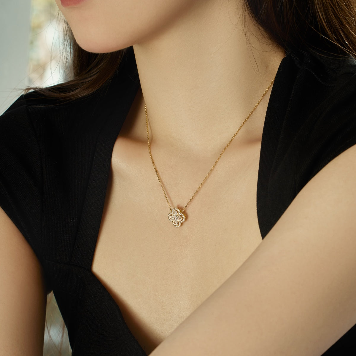[LuckyStar]Spliced Lucky Four-Leaf Clover Versatile Necklace