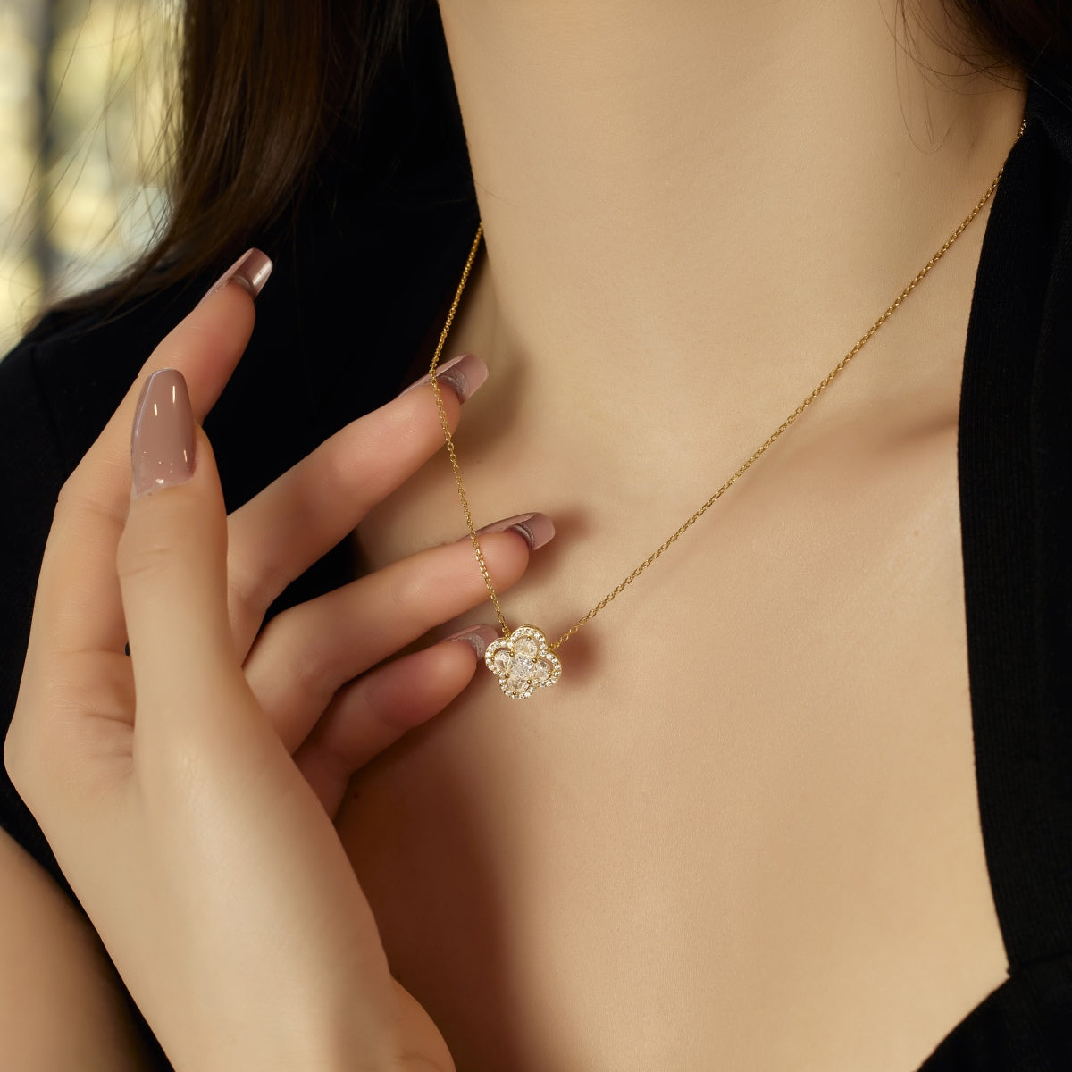 [LuckyStar]Spliced Lucky Four-Leaf Clover Versatile Necklace