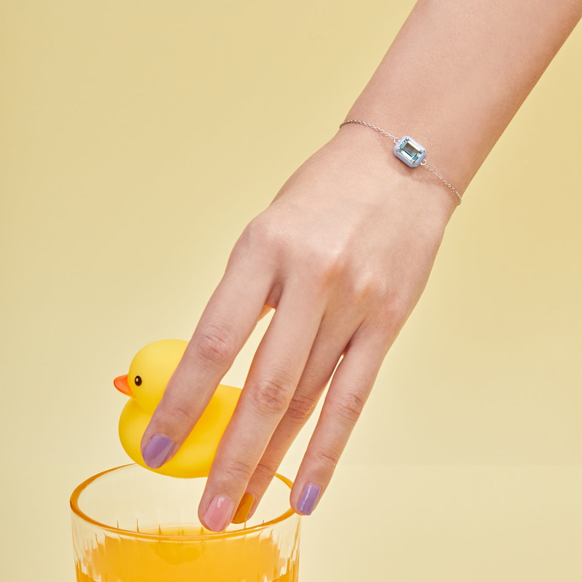 [LuckyStar]2.0 Carat Sparkling Colorful Emerald Cut Daily Bracelet