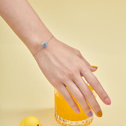 [LuckyStar]Sparkling Romantic Heart Shape Lover Bracelet