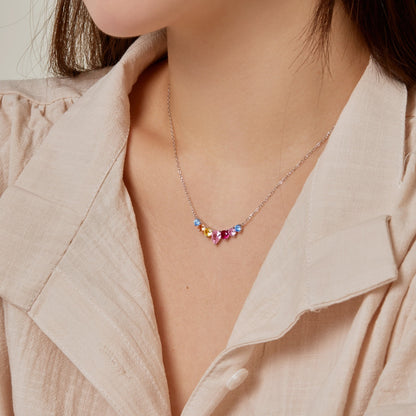 [LuckyStar]Dainty Colorful Heart Necklace