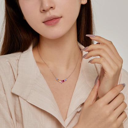 [LuckyStar]Dainty Colorful Heart Necklace