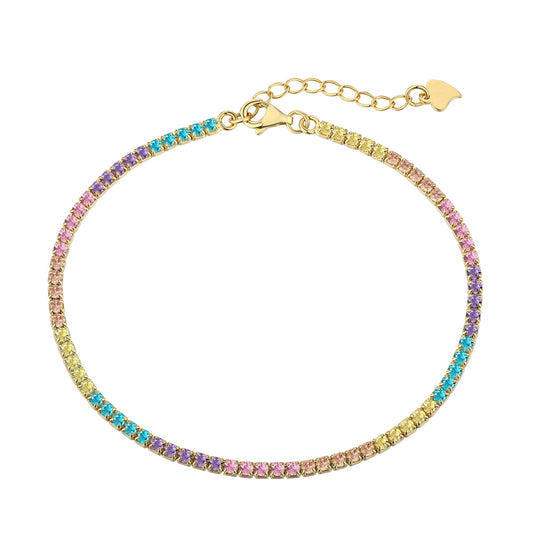 [LuckyStar]Dazzling Colorful Round Cut Daily Bracelet