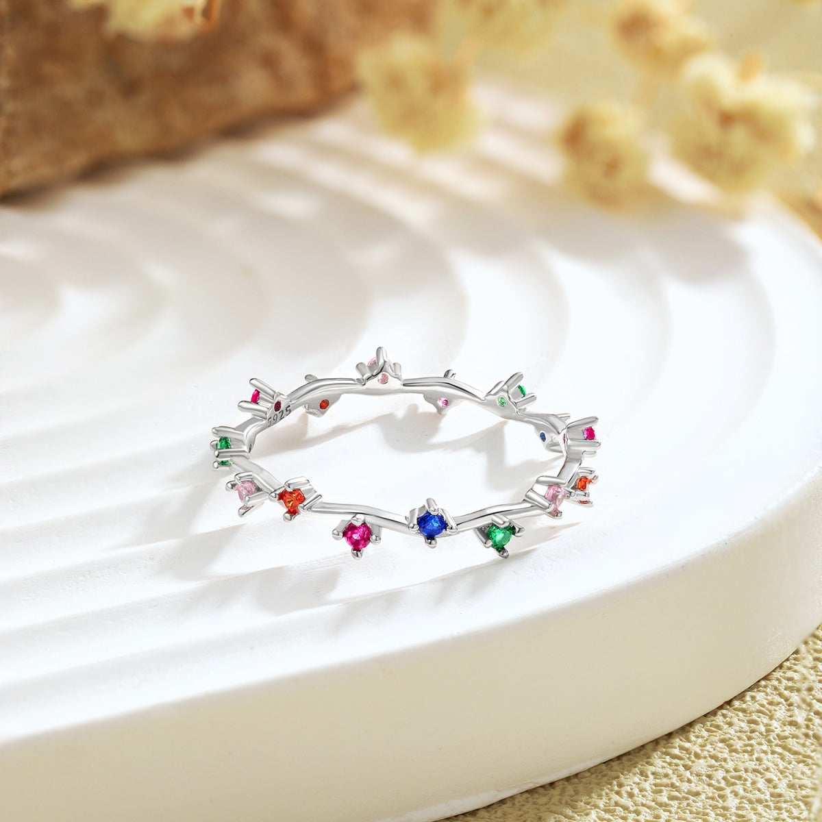 [LuckyStar]Radiant Colorful Round Cut Daily Ring