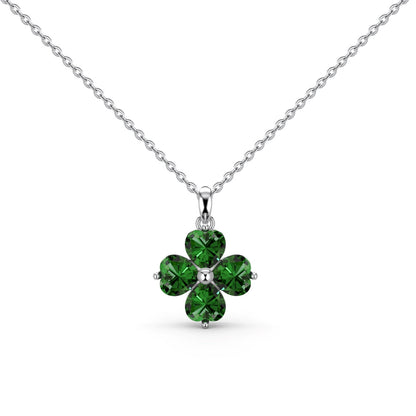 [LuckyStar]Heart-Shaped Four-Leaf Clover Bead Necklace