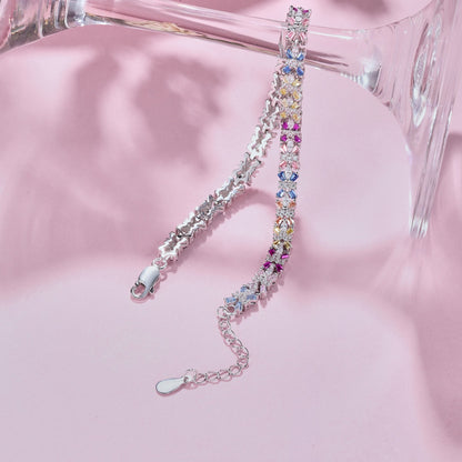 [LuckyStar]Radiant Colorful Emerald Cut Party Bracelet