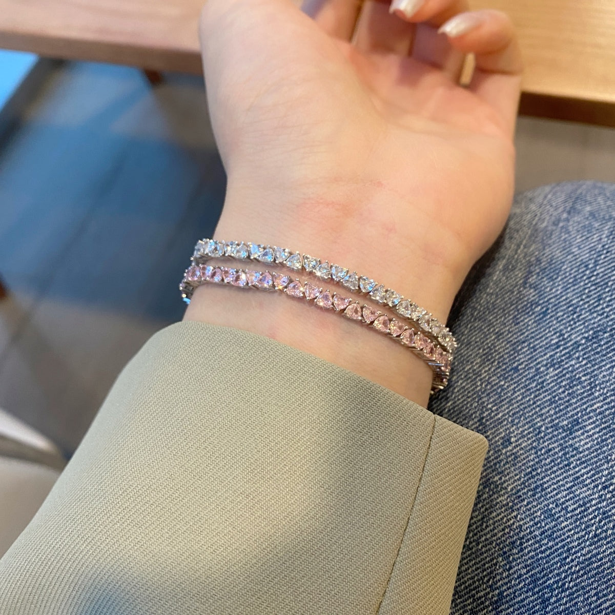 [LuckyStar]Dazzling Romantic Heart Shape Lover Bracelet