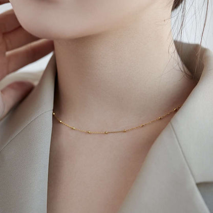 [LuckyStar]Small Bead Clavicle Chain Simple Necklace