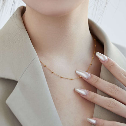 [LuckyStar]Small Bead Clavicle Chain Simple Necklace