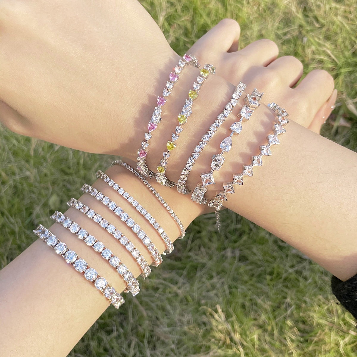 [LuckyStar]Luxurious Ornate Round Cut Tennis Bracelet