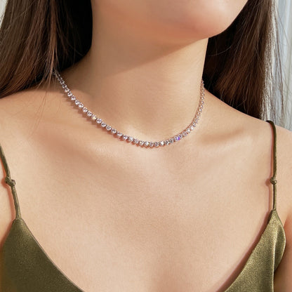 [LuckyStar]Ornate Heart Cut Tennis Necklace