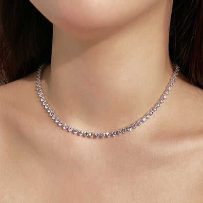 [LuckyStar]Ornate Heart Cut Tennis Necklace