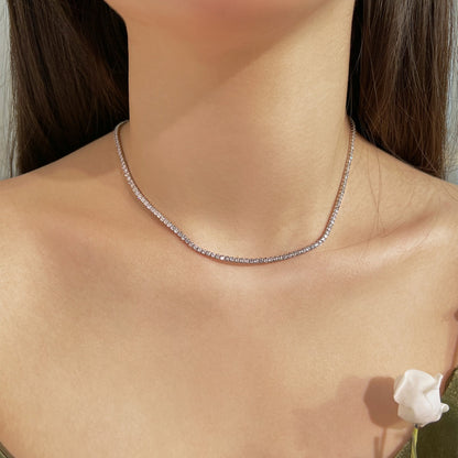 [LuckyStar]Delicate Round Shape Tennis Necklace