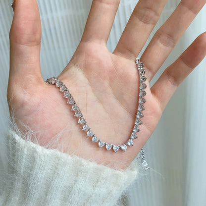 [LuckyStar]Ornate Heart Cut Tennis Necklace