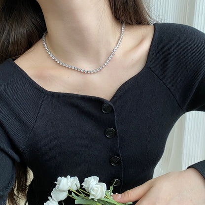 [LuckyStar]Ornate Heart Cut Tennis Necklace