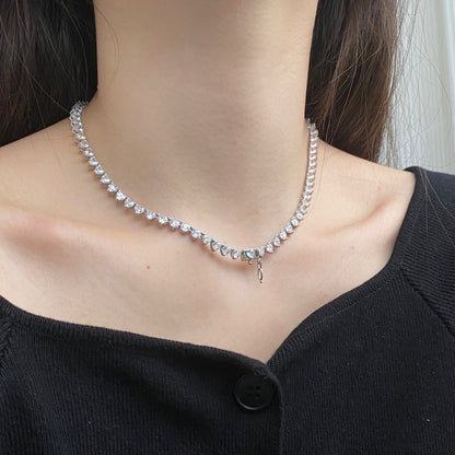 [LuckyStar]Ornate Heart Cut Tennis Necklace