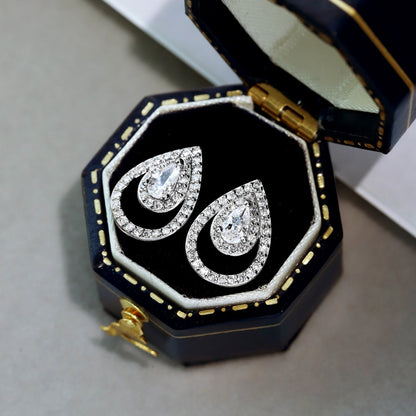[LuckyStar]Sparkling Delicate Water Drop Shape Daily Earrings