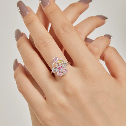 [LuckyStar]Sparkling Colorful Water Drop Shape Daily Ring