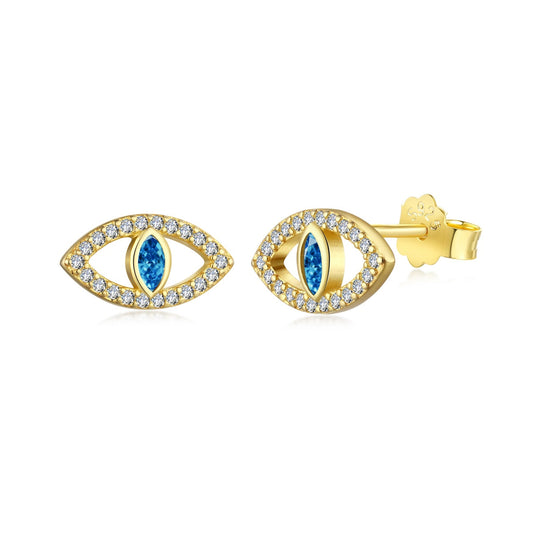 [LuckyStar]Blue Devil Eyes Hollow Stud Earrings