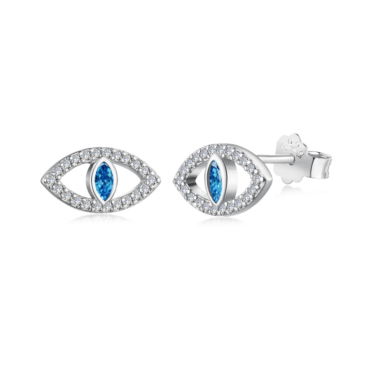 [LuckyStar]Blue Devil Eyes Hollow Stud Earrings