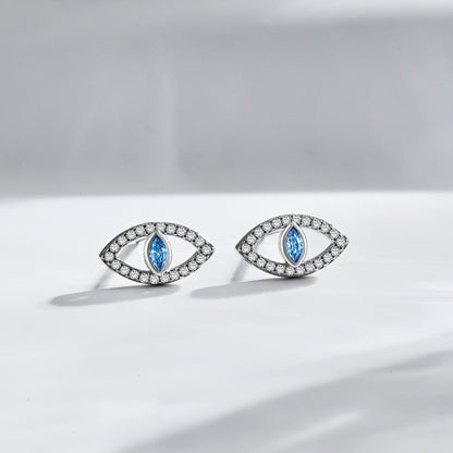 [LuckyStar]Blue Devil Eyes Hollow Stud Earrings