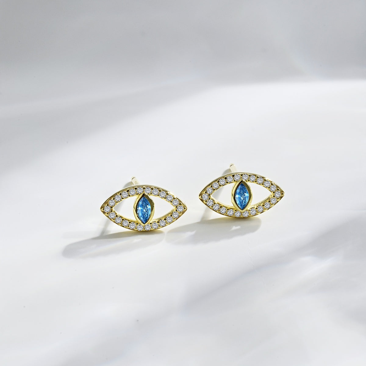 [LuckyStar]Blue Devil Eyes Hollow Stud Earrings