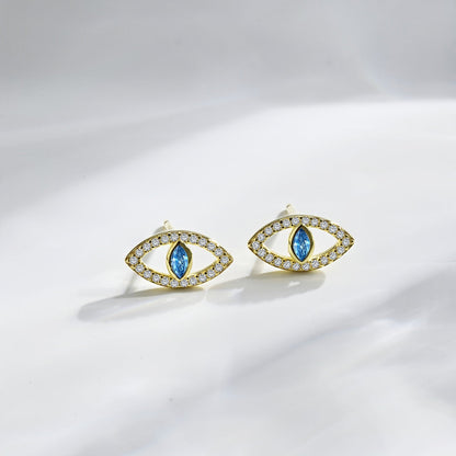 [LuckyStar]Blue Devil Eyes Hollow Stud Earrings
