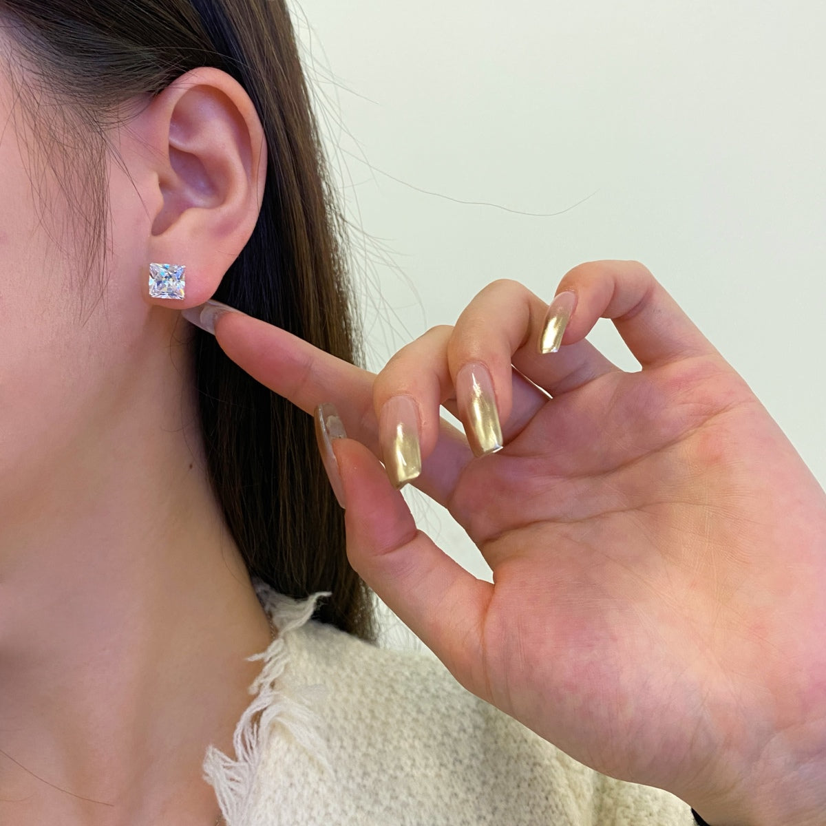 [LuckyStar]Ornate Square Shape Earrings