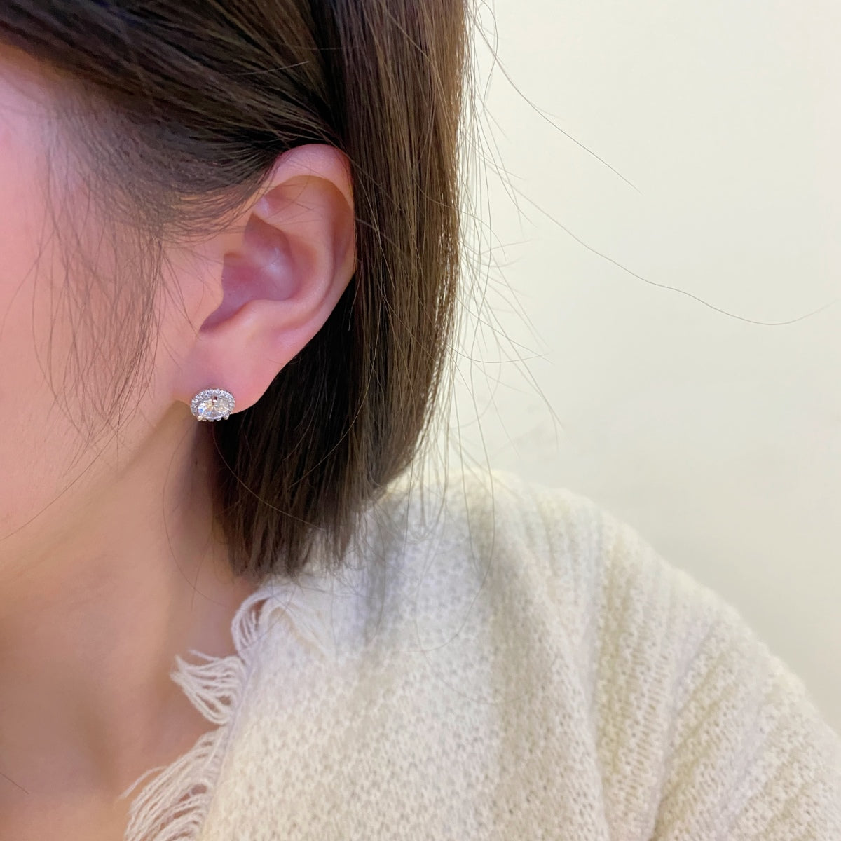 [LuckyStar]Classic Princess Round Shape Earrings
