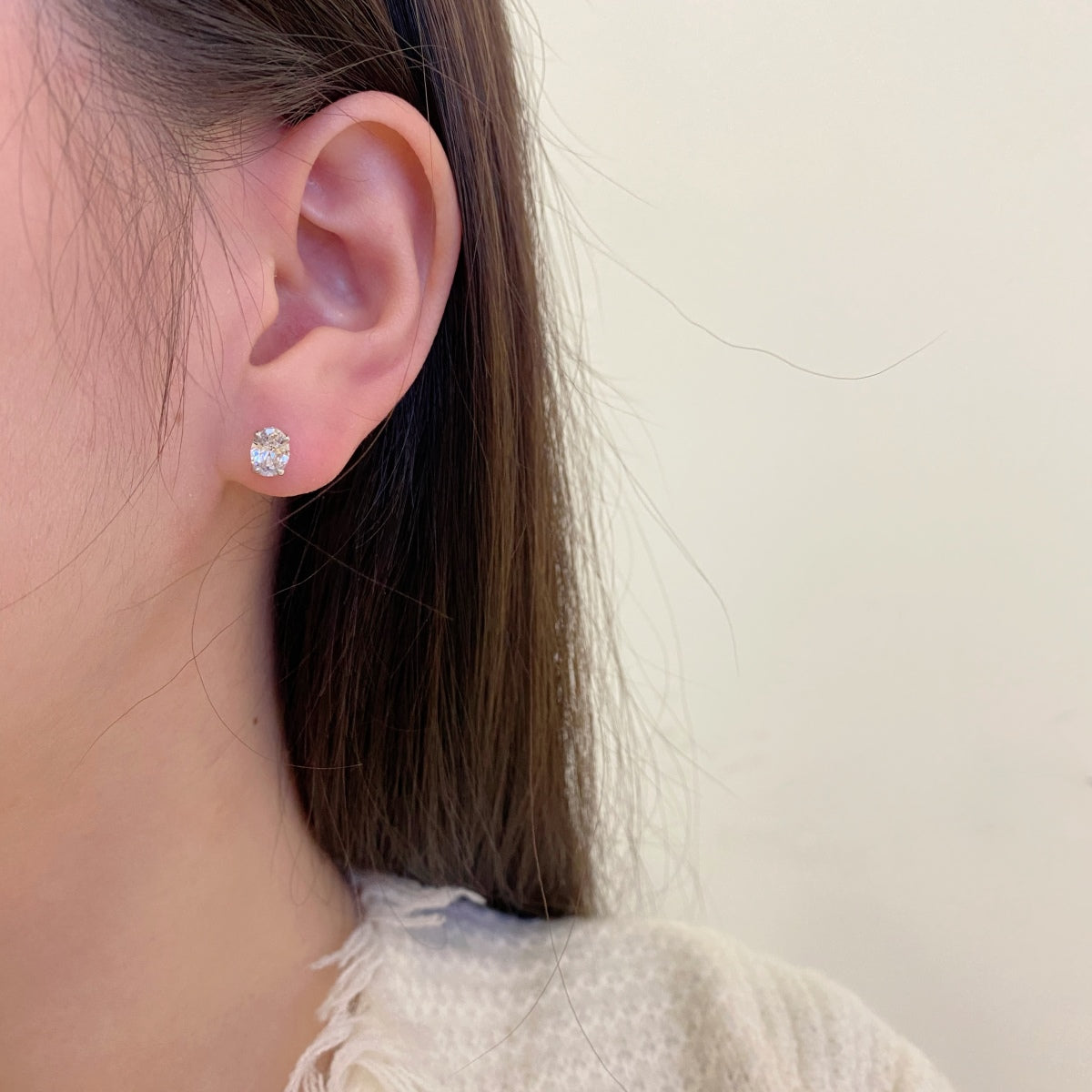 [LuckyStar]Oval Classic Dignified Elegant Earrings