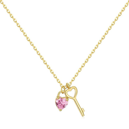 [LuckyStar]Unique Heart Shape Key Pendent Necklace