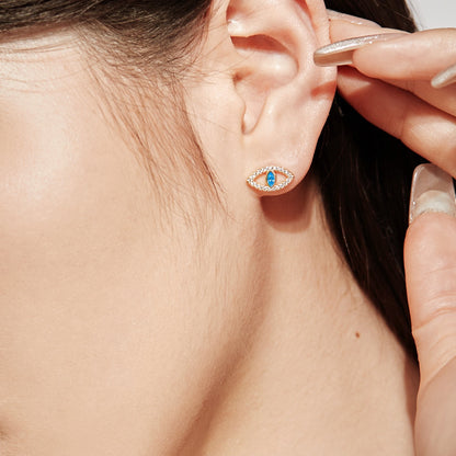 [LuckyStar]Blue Devil Eyes Hollow Stud Earrings