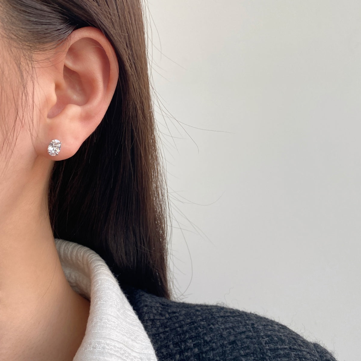 [LuckyStar]Oval Classic Dignified Elegant Earrings