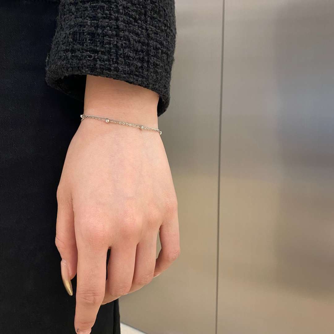 [LuckyStar]Delicate Bead Double Layer Bracelet