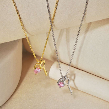 [LuckyStar]Unique Heart Shape Key Pendent Necklace