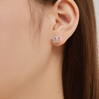 [LuckyStar]Ornate Colorful Octagon Shape Daily Earrings