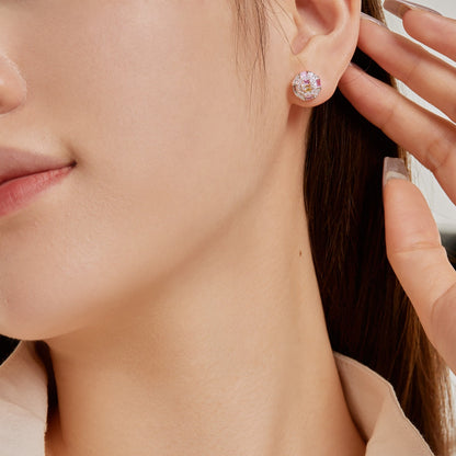 [LuckyStar]Ornate Colorful Octagon Shape Daily Earrings