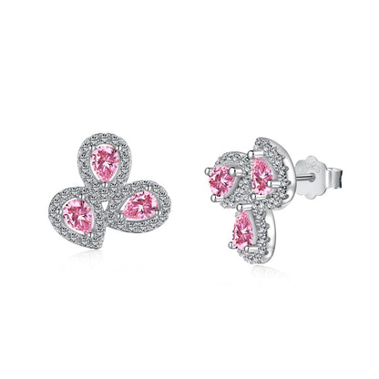 [LuckyStar]Ornate Flower Shape Pear Cut Lover Earrings
