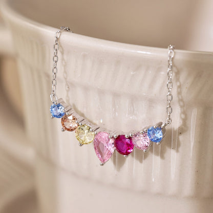 [LuckyStar]Dainty Colorful Heart Necklace