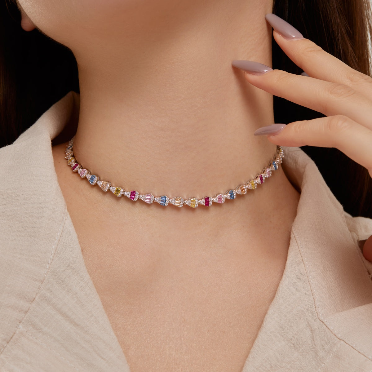 [LuckyStar]Radiant Colorful Rainbow Necklace