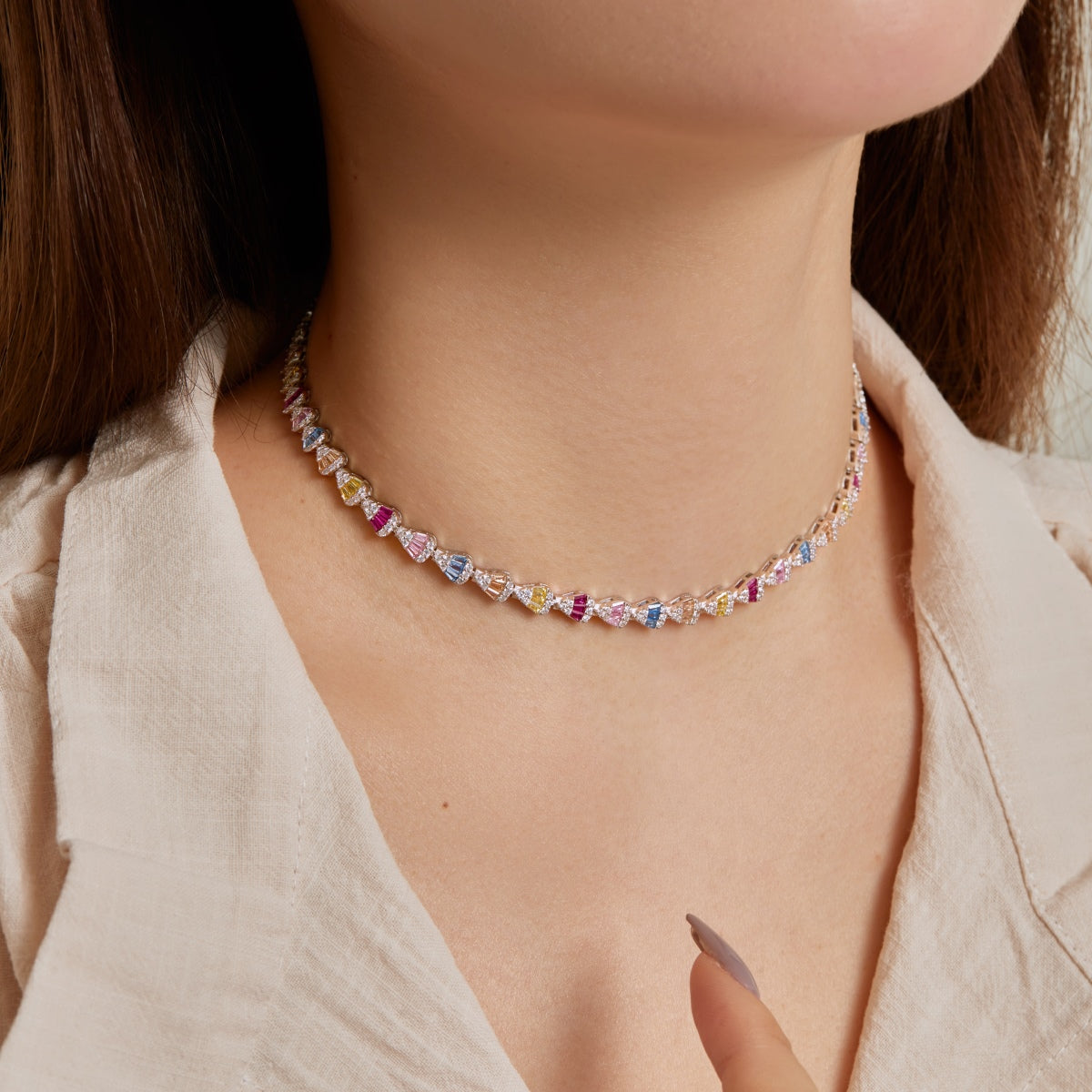 [LuckyStar]Radiant Colorful Rainbow Necklace