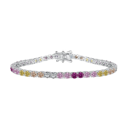 [LuckyStar]Radiant Colorful Round Cut Tennis Bracelet