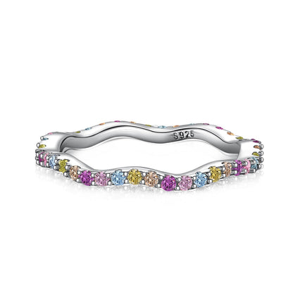 [LuckyStar]Dainty Colorful Round Cut Party Ring